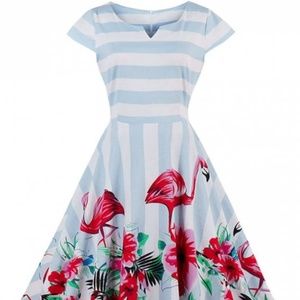 Unique Vintage Pinup Dress Flamingos